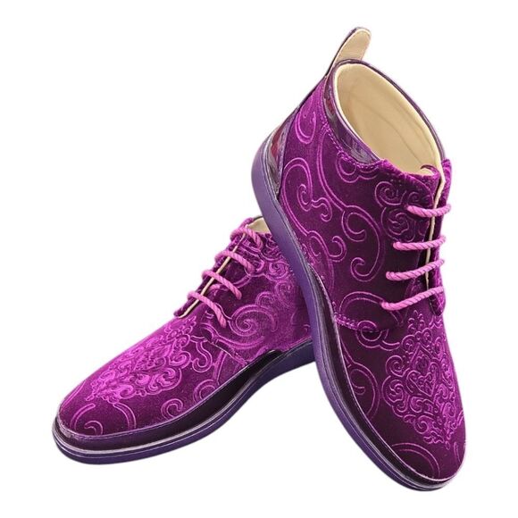 BROOKLYN MEN\'S PURPLE MID TOPS WITH PAISLEY SUEDE BY GLOBE FOOTWEAR. 6933 main image 5